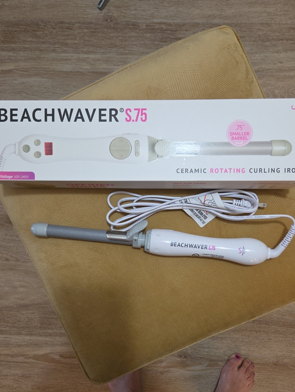 Ceramic Rotating Curling Iron - White